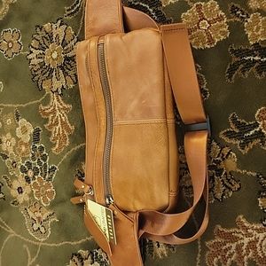 Leather brown belt bag